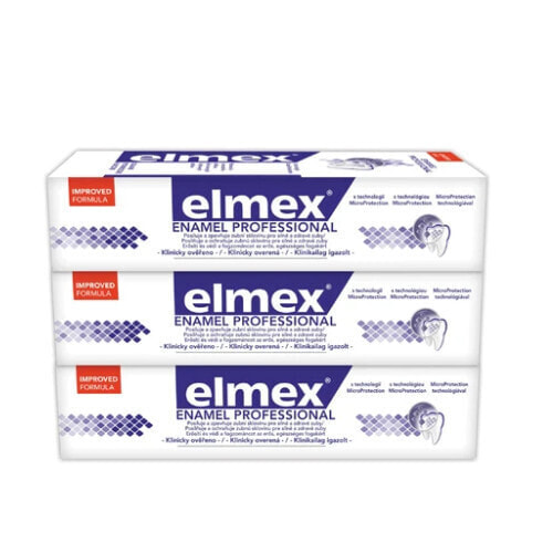 Elmex Dental Enamel Professional Toothpaste Зубная паста для защиты зубной эмали  3 х 75 мл