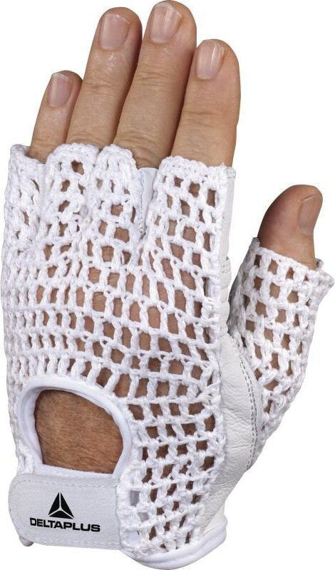 DELTA PLUS Fingerless gloves lambskin dorsal side knit size 9 white (50MAC09)