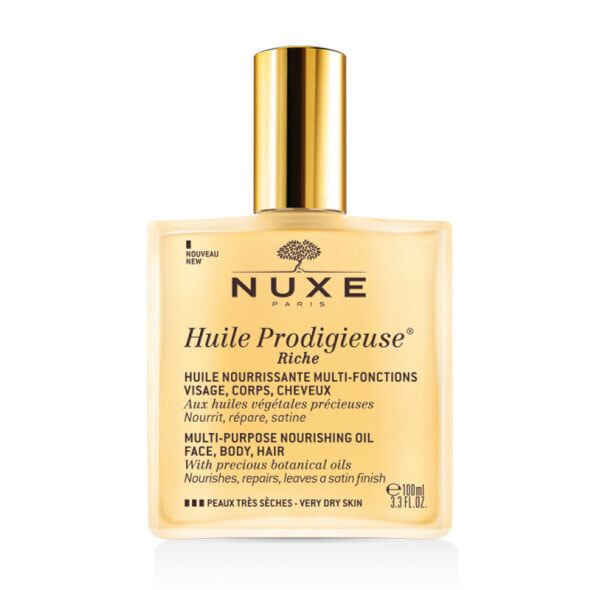 Nuxe Huile Prodigieuse Riche Насыщенное питательное сухое масло для очень сухой кожи лица, тела и волос 100 мл