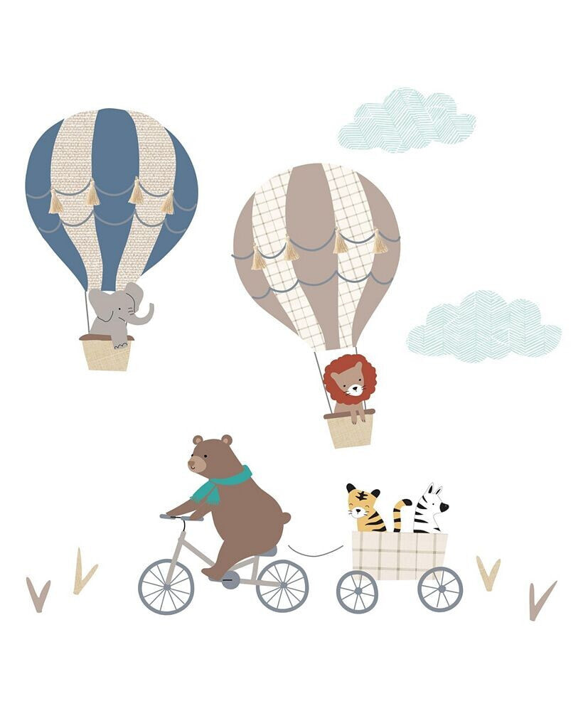 Up Up & Away Hot Air Ballon Animals Wall Decals