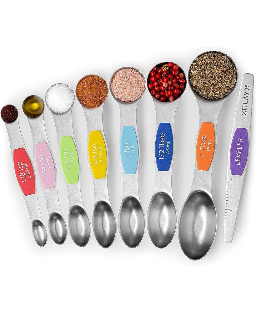 Zulay Kitchen magnetic Measuring Spoons 8 Pc.