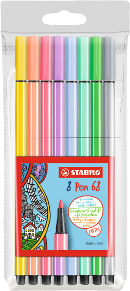 STABILO Pen 68 8er фломастер Средний Разноцветный 8 шт 68/8-01