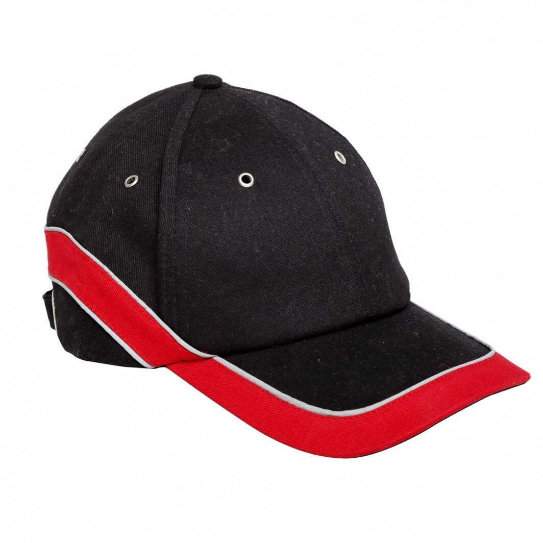 Lahti Pro Baseball caps, cotton, black and red, 12 pcs. (L1010300)