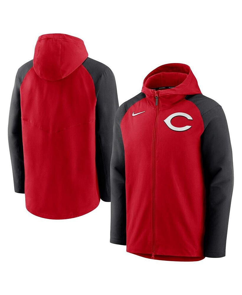 Nike men's Red and Black Cincinnati Reds Authentic Collection Full-Zip Hoodie Performance Jacket