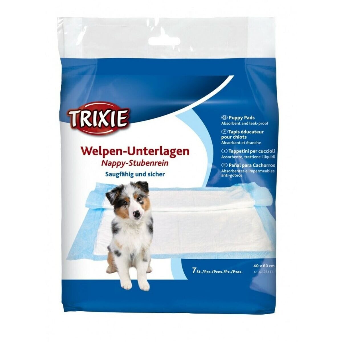 Puppy training pad Trixie 40 x 60 cm Blue White Cellulose (7 Pieces)