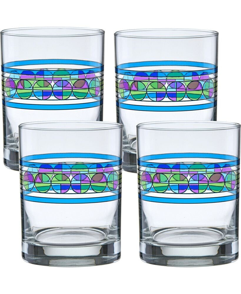 Culver frank Lloyd Wright Saguaro Flower Double Old Fashioned Glass - Set of 4