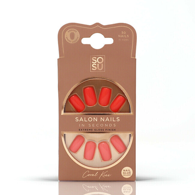 Artificial nails Coral Kiss (Salon Nails) 30 pcs
