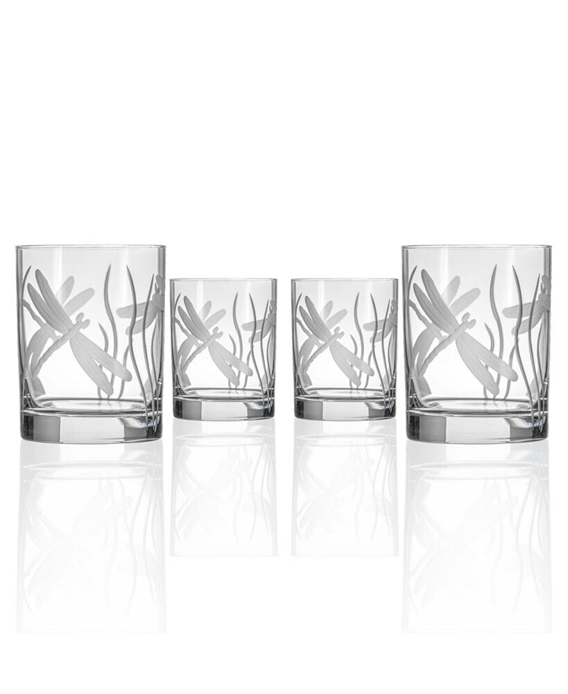 Rolf Glass dragonfly Double Old Fashioned 14Oz - Set Of 4 Glasses