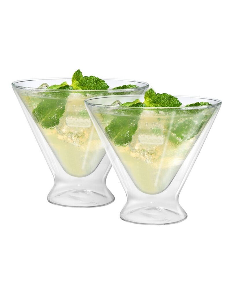 Oggi set of 2 10oz Martini Double Wall Insulated Glasses