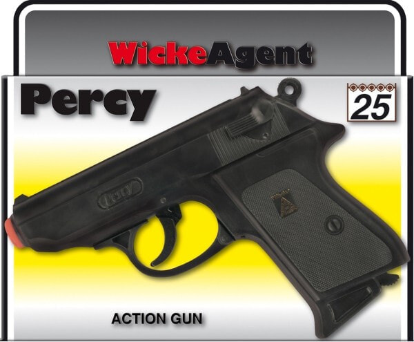 Игрушечный пистолет Sohni-Wicke Percy с 25-зарядными пистонами. Длина 15,8 см. От 6 лет. Черный.