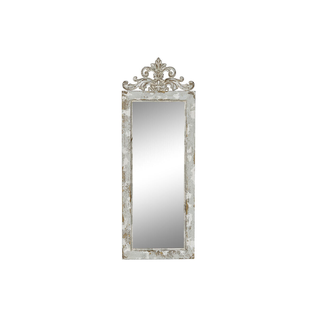 Настенное зеркало DKD Home Decor Белый Ель Зеркало Деревянный MDF 39 x 3 x 108 cm