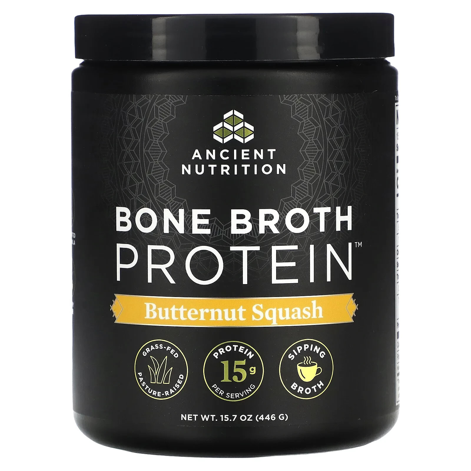 Dr. Axe / Ancient Nutrition, Bone Broth Protein, Vanilla, 2.2 lbs (984 g)