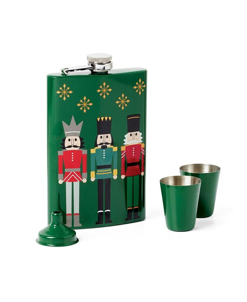 Cambridge nutcracker Flask, 4 Piece Set