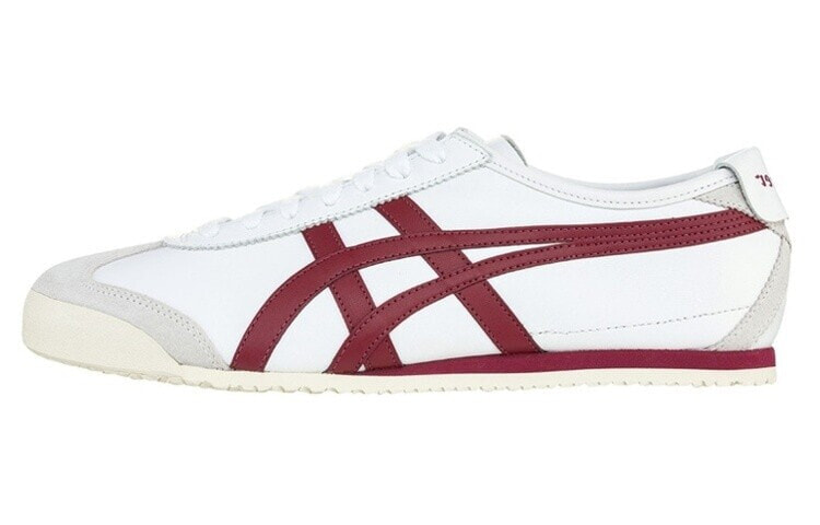 Onitsuka Tiger鬼冢虎 MEXICO 66 轻便透气 低帮 运动休闲鞋 男女同款 白红 / Кроссовки Onitsuka Tiger MEXICO 66 D4J2L-0125