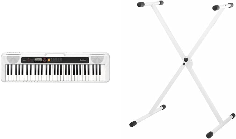 Casio CT-S200WE CASIOTONE Keyboard with 61 Standard Keys and Automatic Accompaniment White & FX F900520 Keyboard Stand