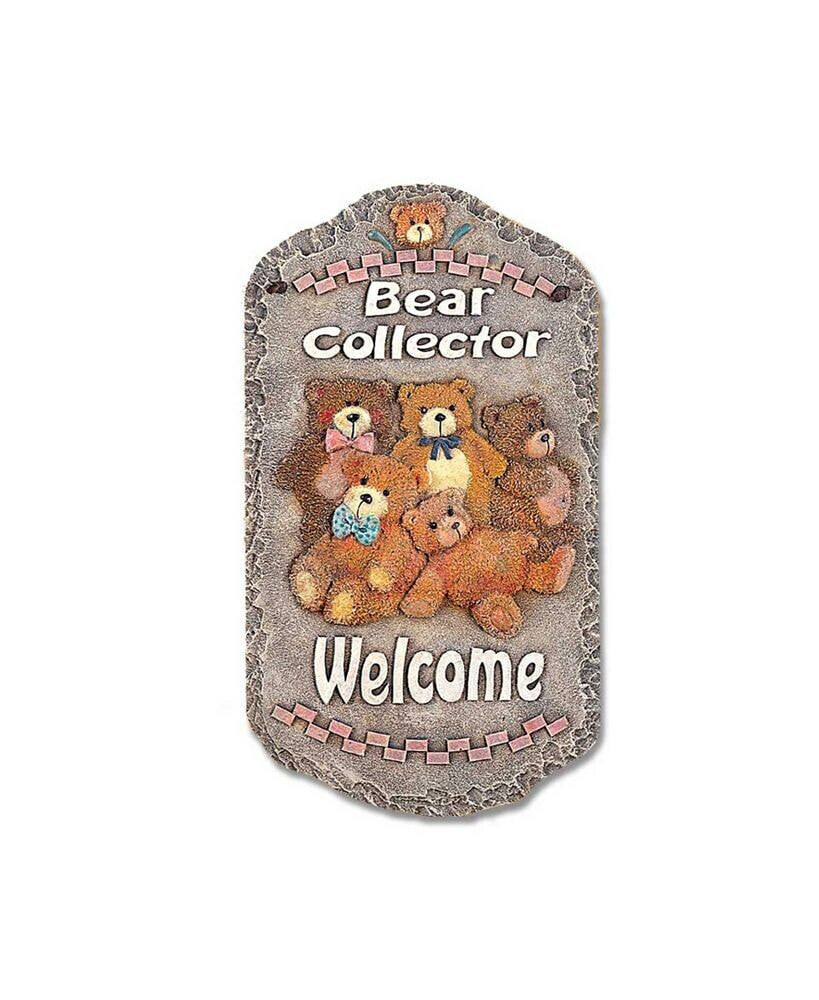 Trendy Décor 4U welcome Sign, Bear Collector Porch Decor, Resin Slate Plaque, Ready to hang Decor, 13