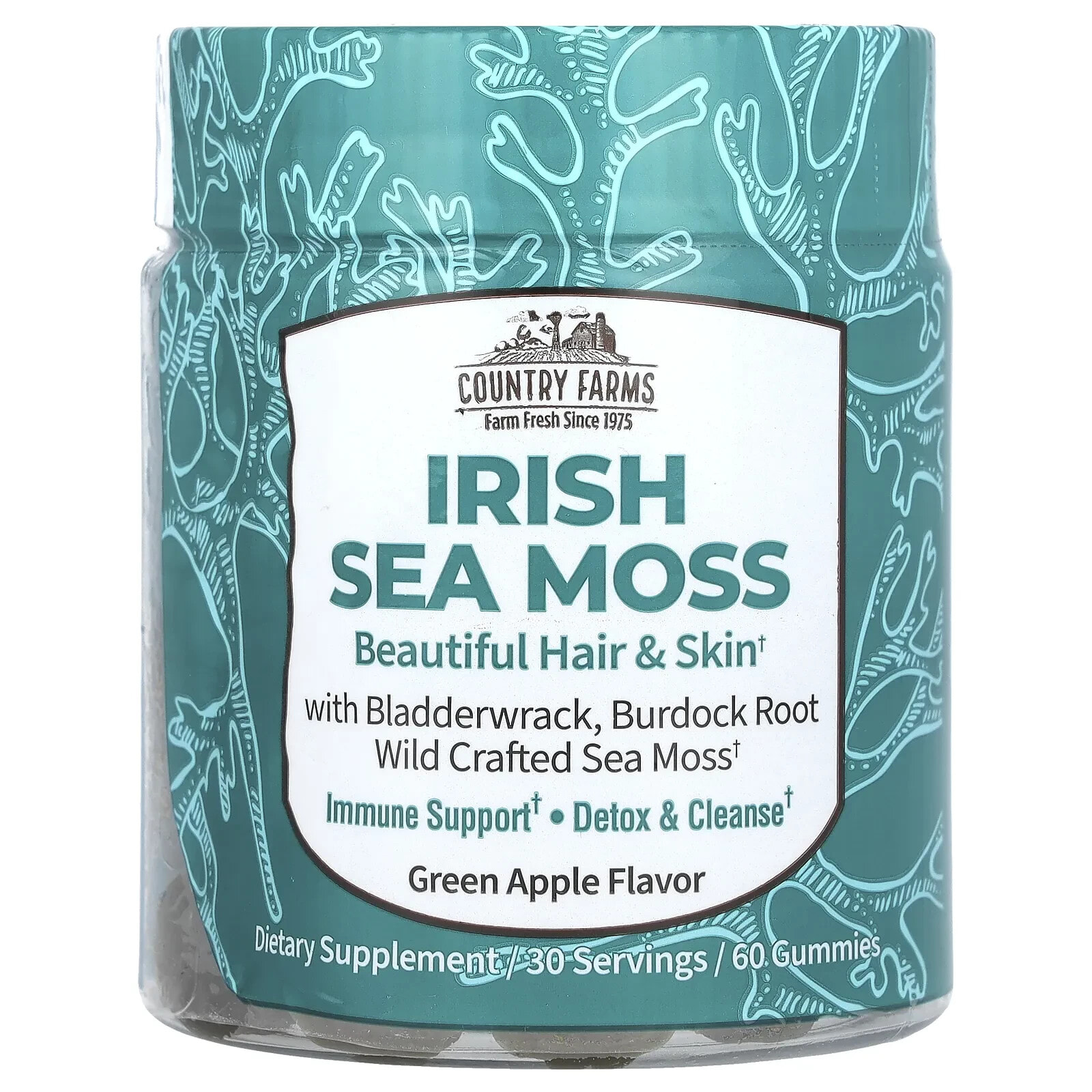 Irish Sea Moss Gummies, Green Apple , 60 Gummies