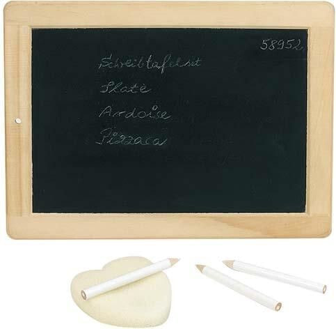 Goki Small blackboard with crayons and a sponge - 212693