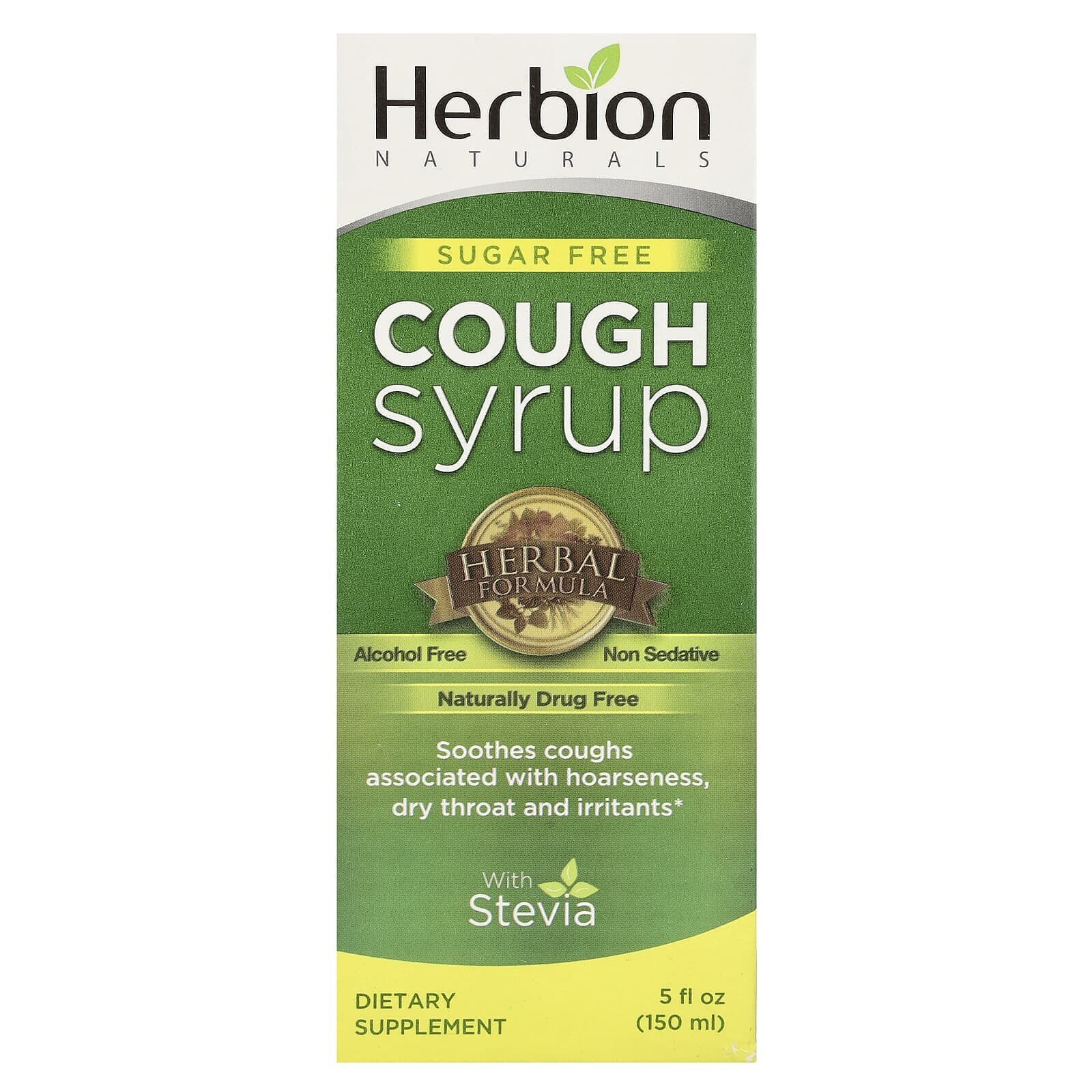 Sugar Free Cough Syrup with Stevia, Alcohol Free , 5 fl oz (150 ml)