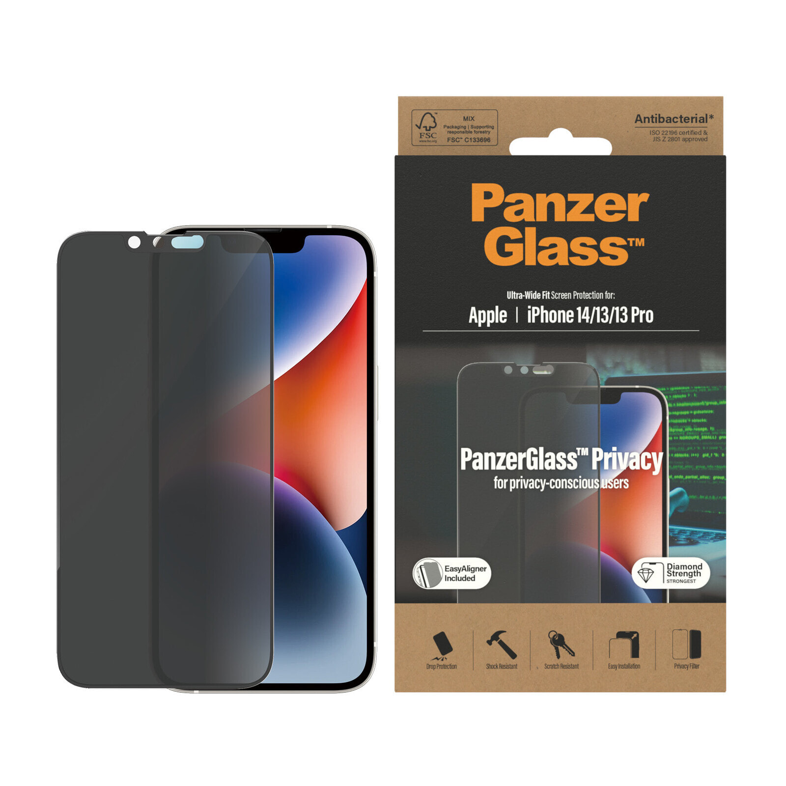 PanzerGlass Ultra-Wide Fit Privacy Appl Прозрачная защитная пленка Apple 1 шт P2783