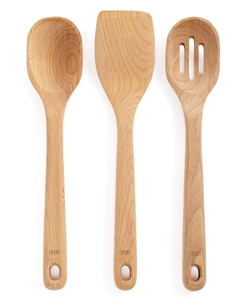 3 Piece Wooden Kitchen Utensils Set