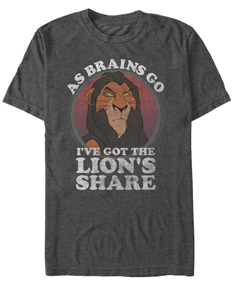 Fifth Sun disney Men's Lion King Scar The Lion's Share of Brains, Short Sleeve T-Shirt