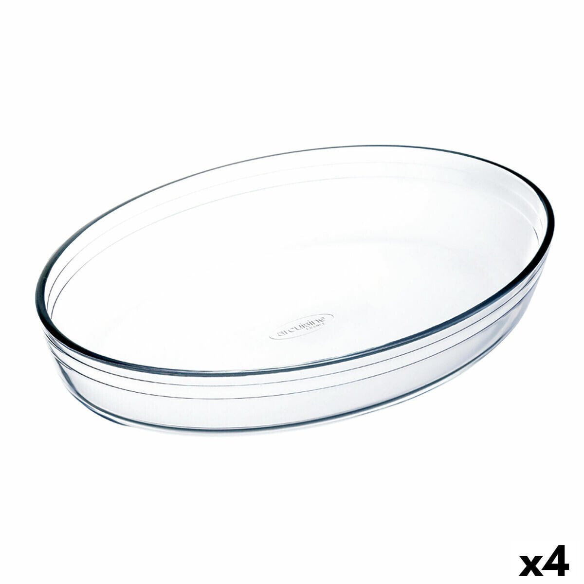 Oven Dish Ô Cuisine Ocuisine Vidrio Transparent Glass Oval 30 x 21 x 7 cm (4 Units)