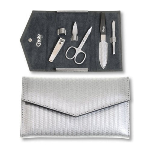 Инструмент для маникюра или педикюра Credo Solingen Luxurious 4-piece manicure in a silver Carbon 4 case