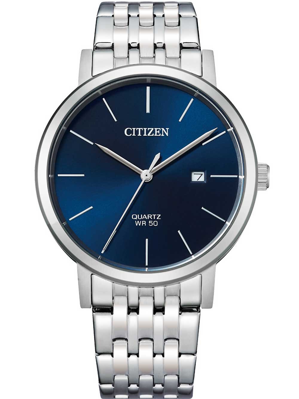 Мужские наручные часы с серебряным браслетом Citizen BI5070-57L Sport mens quartz 40mm 5ATM