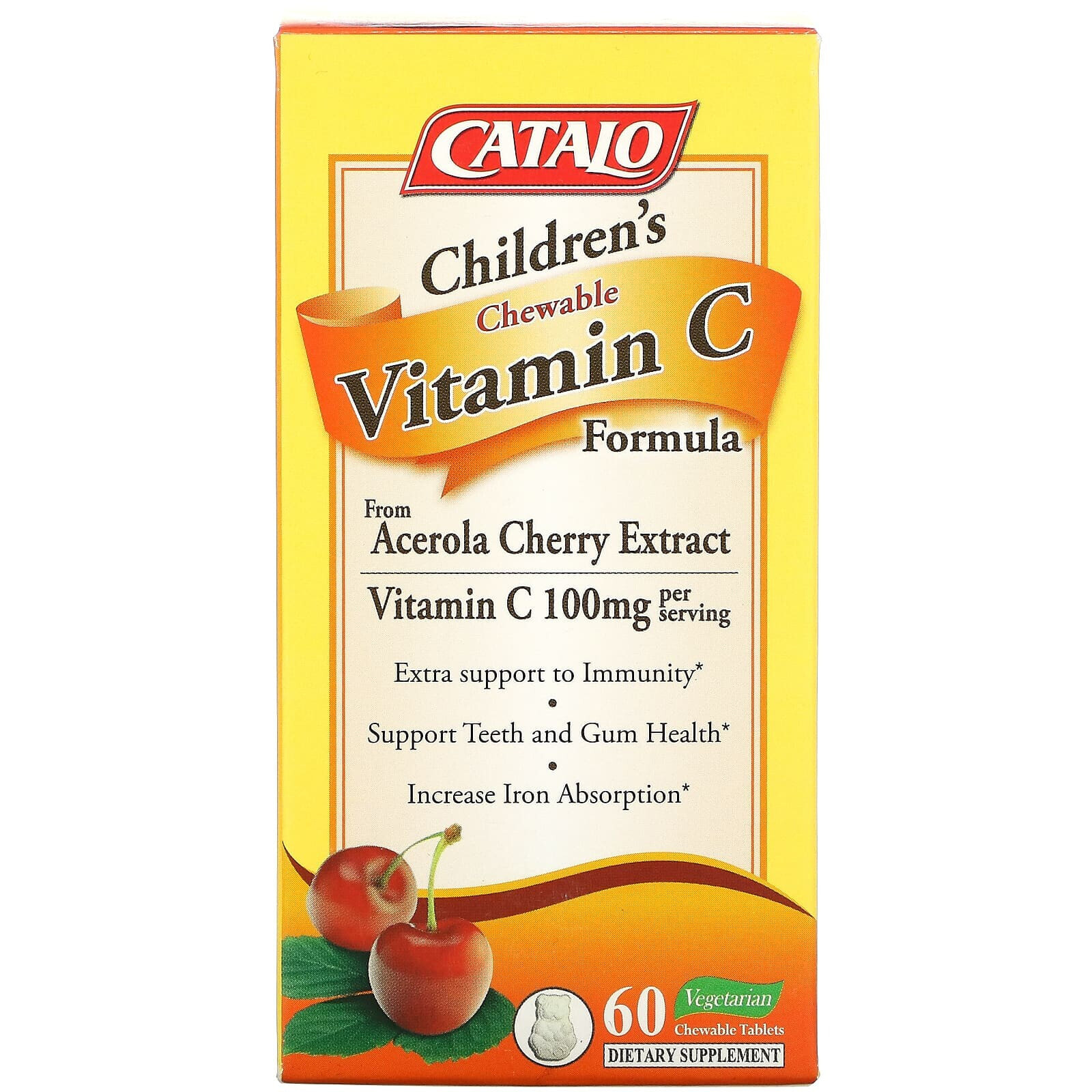 Catalo Naturals, формула с витамином C для детей, 50 мг, 60 вегетарианских жевательных таблеток
