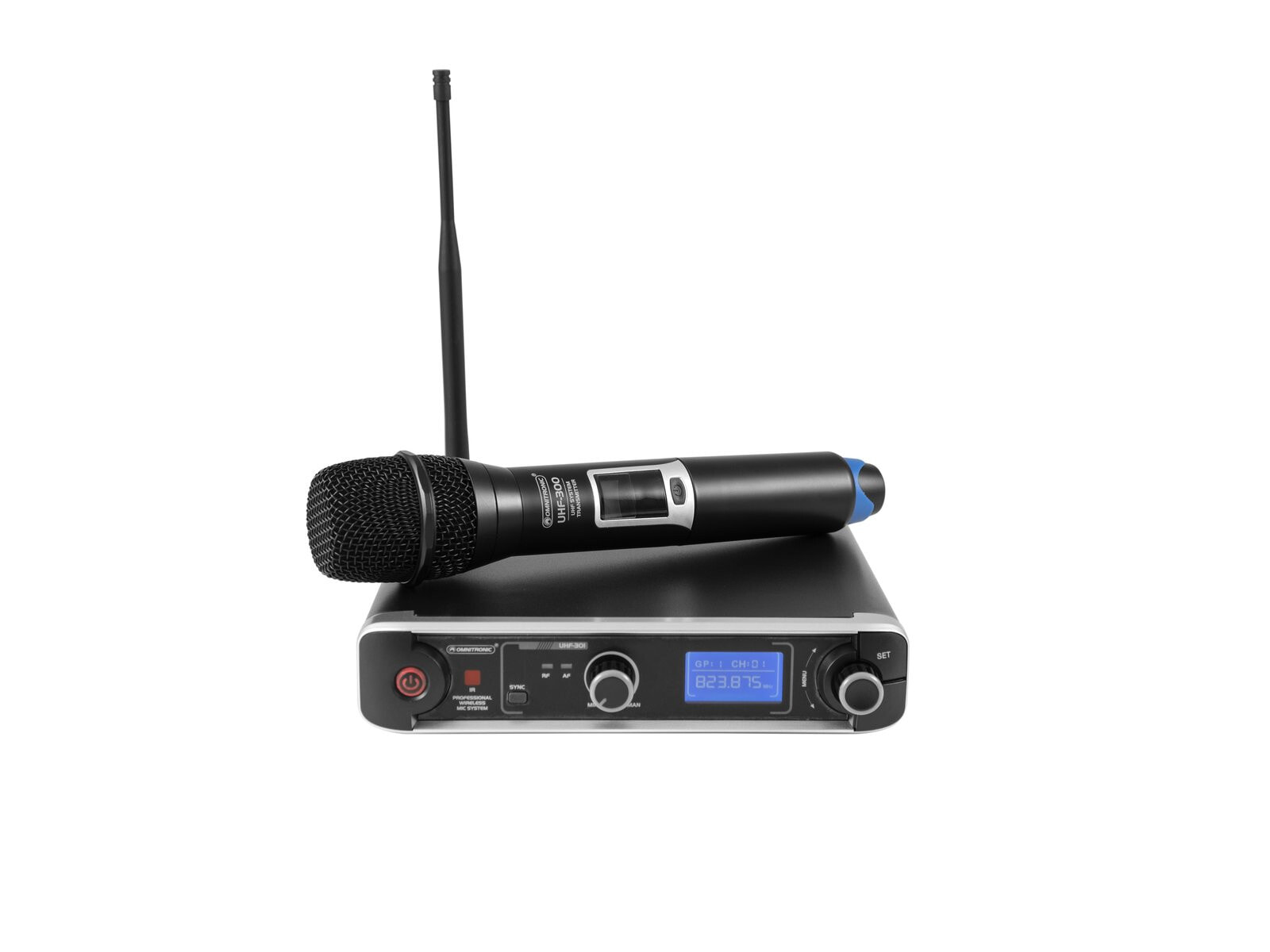 Микрофон Omnitronic 13063300, Handheld microphone, 60 m, Rack mount receiver, Metal, 50 - 18000 Hz, 823 - 832 MHz