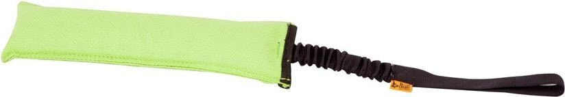 Dingo agility teether 8 x 15 cm black, bungee handle - green - 15590