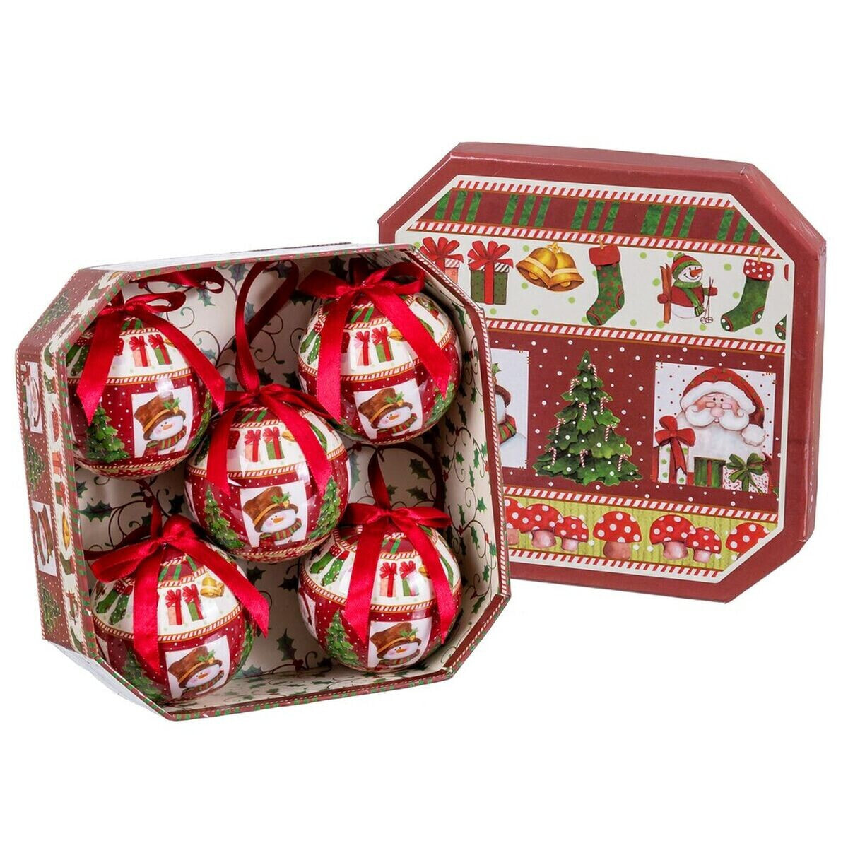 Ёлочные шарики Разноцветный бумага Polyfoam Дед Мороз 7,5 x 7,5 x 7,5 cm (5 штук)