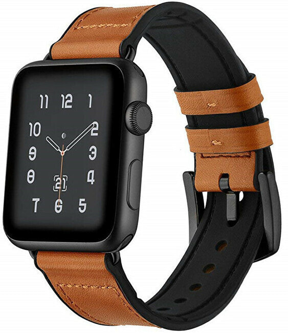Ремешок или браслет для часов 4wrist Kožený řemínek pro Apple Watch - Dark Brown 38/40/41 mm