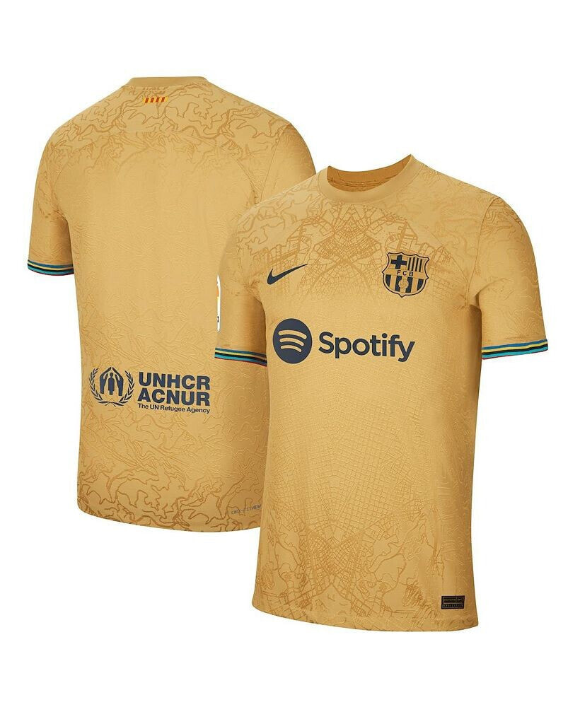Men's Yellow Barcelona 2022/23 Away Authentic Blank Jersey