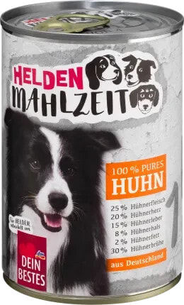 Nassfutter Hund mit Huhn, Heldenmahlzeit, 400 g