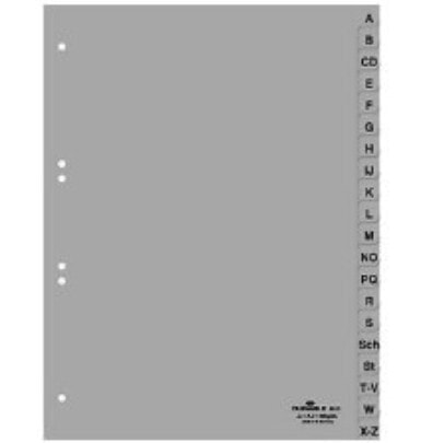 Durable 651010 закладка-разделитель Алфавитная закладка-разделитель Полипропилен (ПП) Серый