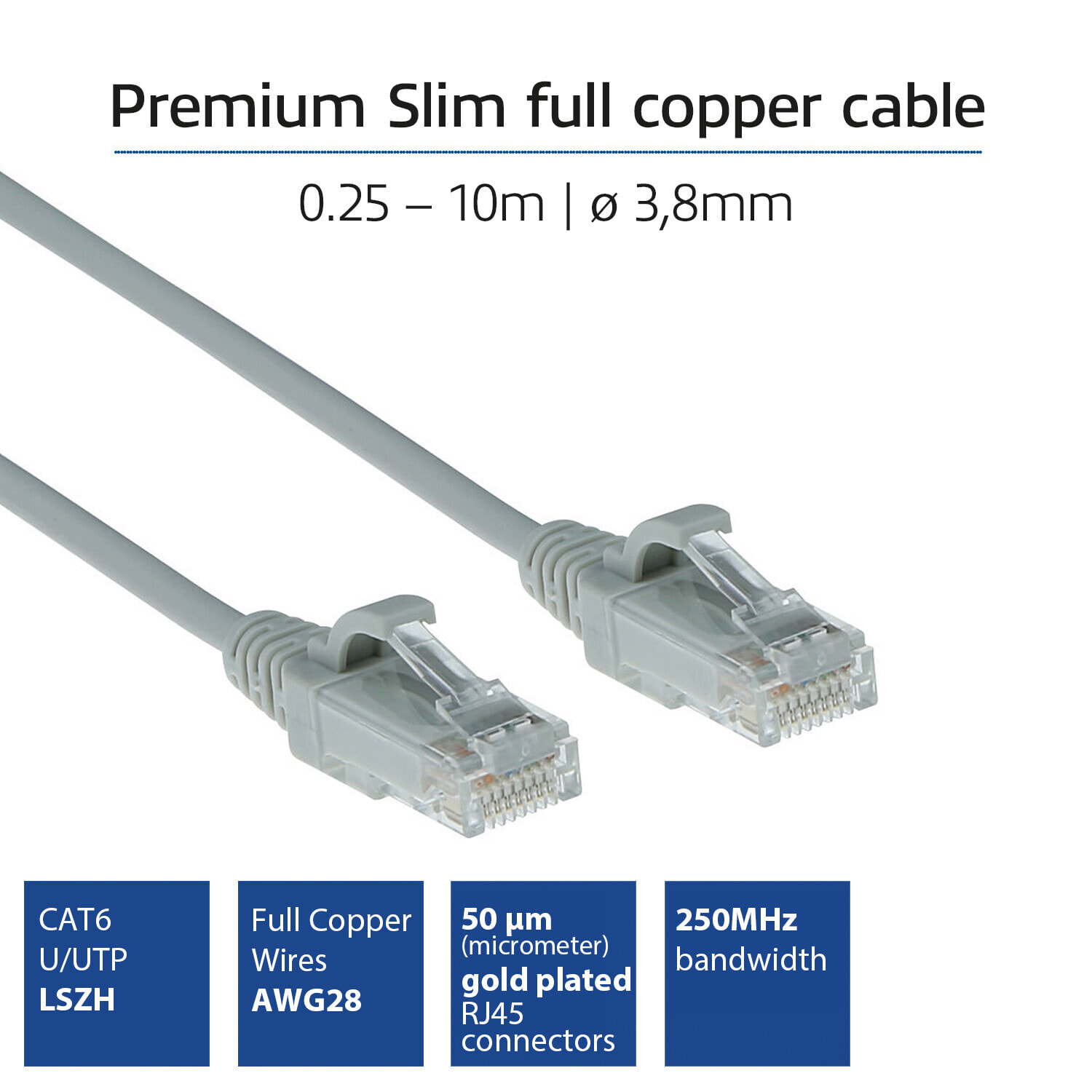 ACT DC9005 сетевой кабель Серый 5 m Cat6 U/UTP (UTP)