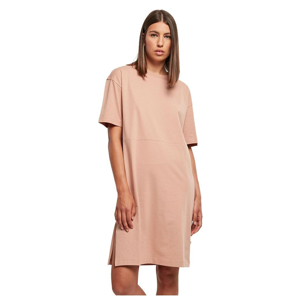 URBAN CLASSICS Organic Oversized Slit Short Sleeve Short Dress