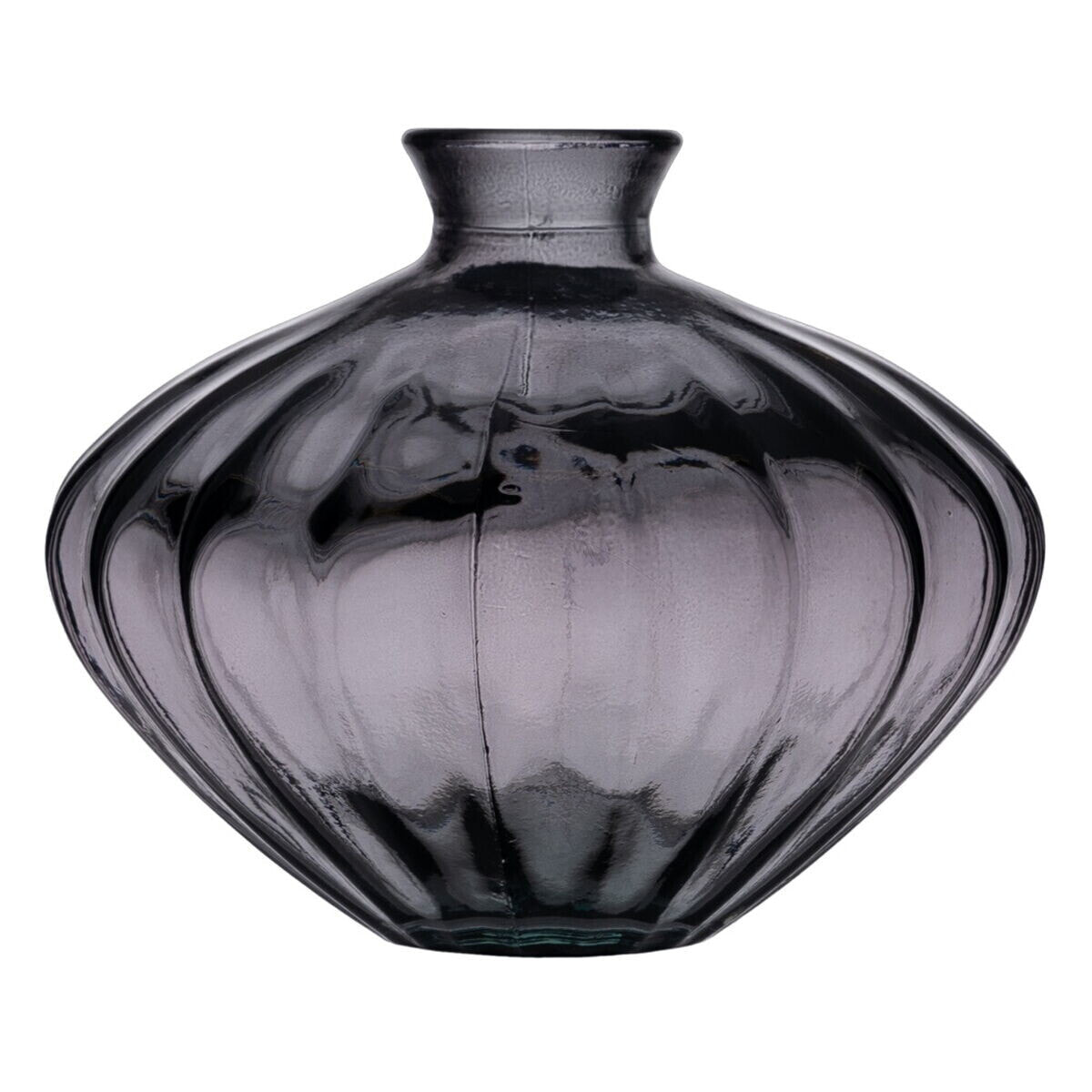 Vase Grey recycled glass 19 x 19 x 14 cm