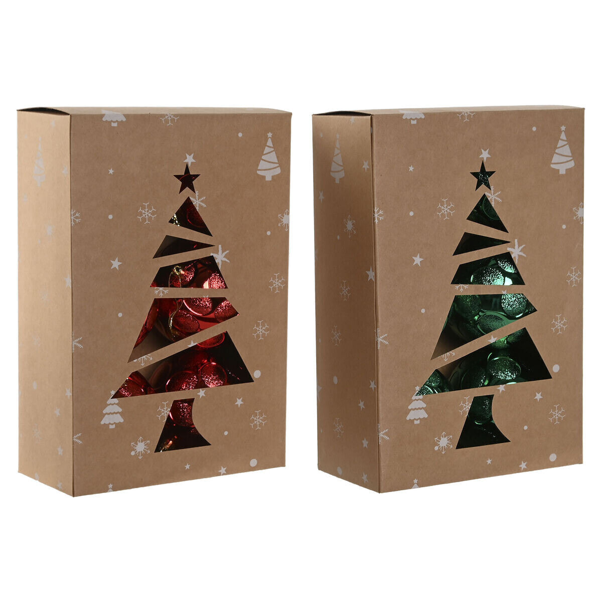 Christmas Baubles Home ESPRIT Red Green PVC 20 x 10 x 30 cm (2 Units)