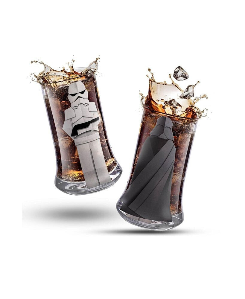 JoyJolt star Wars Beware of The Dark Side Drinking Glasses, Set of 2