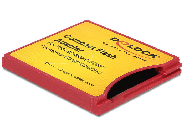 DeLOCK 62542 кабельный разъем/переходник CF type II SD Красный, Желтый