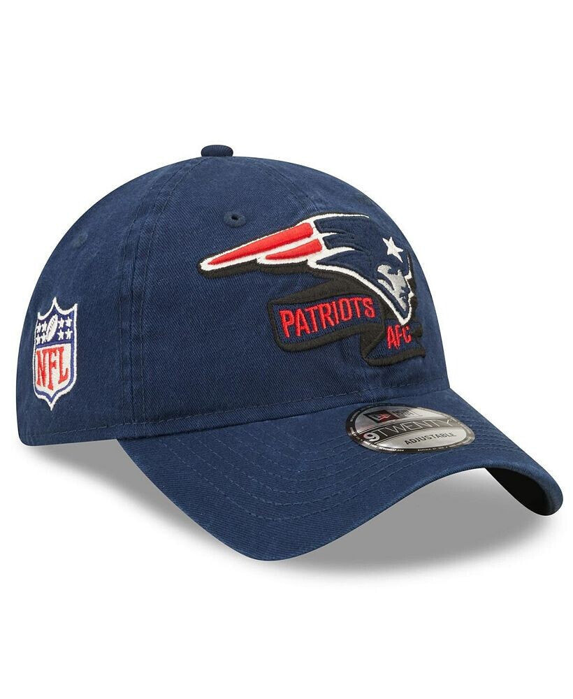 New Era men's Navy New England Patriots OTC 2022 Sideline 9TWENTY Adjustable Hat