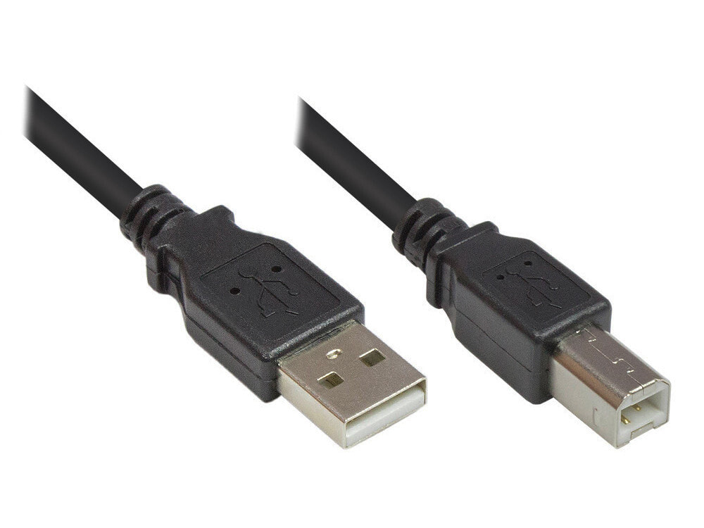 Alcasa 2510-05OFS USB кабель 0,5 m 2.0 USB A USB B Черный