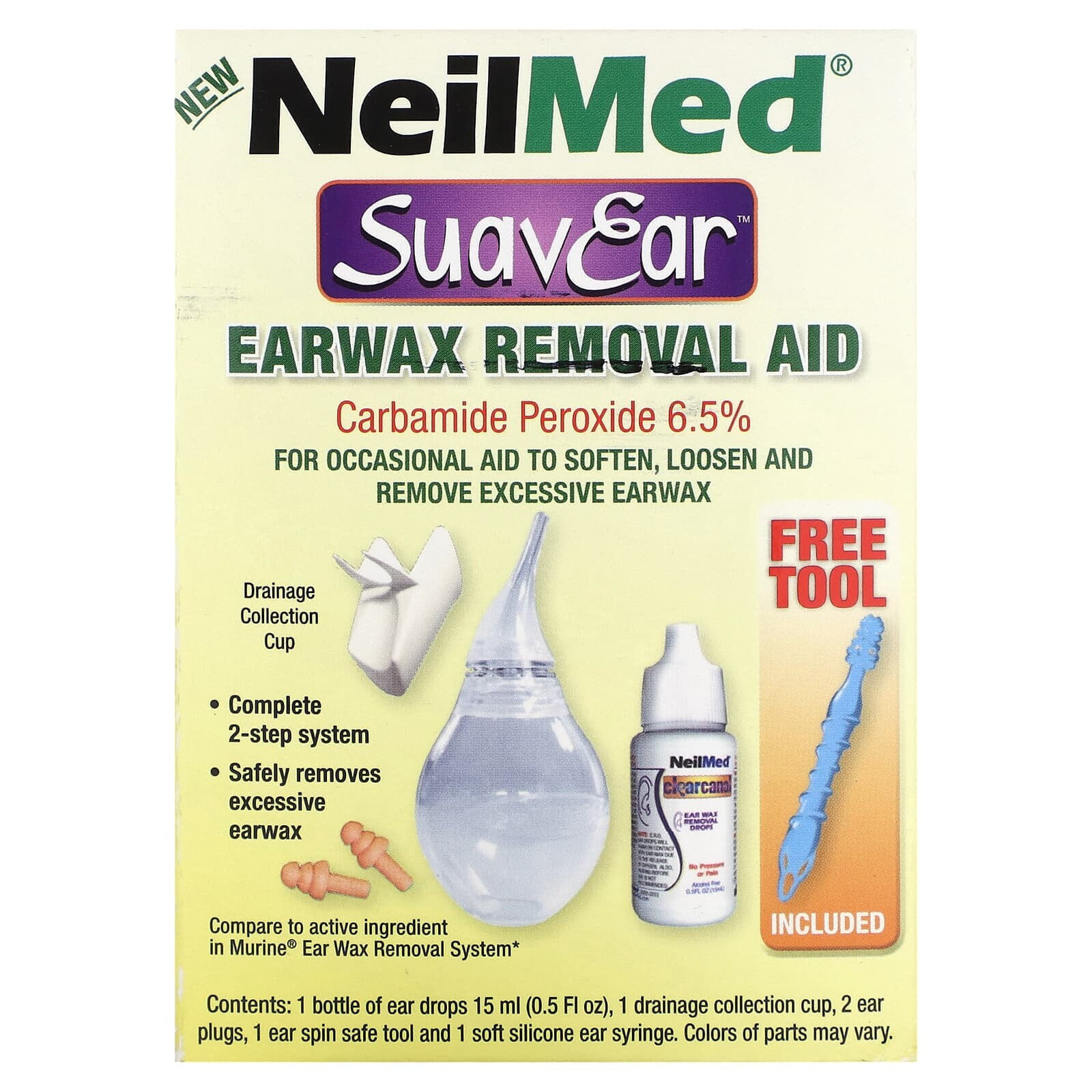 NeilMed, SuaveEar, средство для удаления ушной серы, 6 шт.