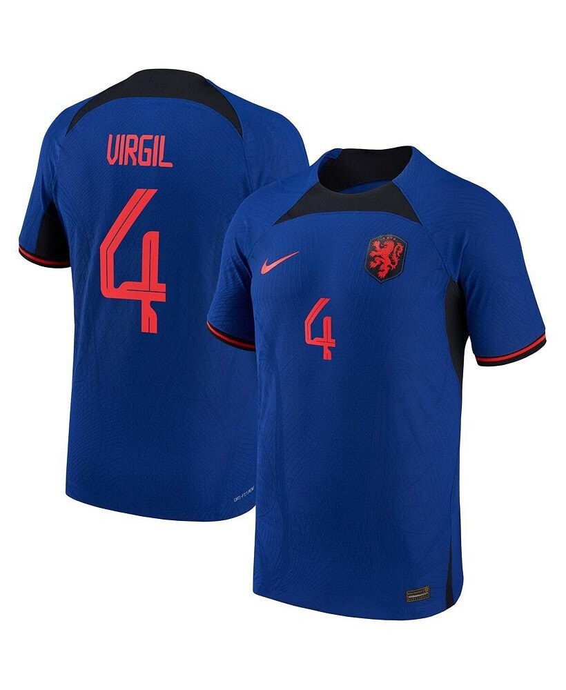Nike men's Virgil Van Dijk Blue Netherlands National Team 2022/23 Away Vapor Match Authentic Player Jersey