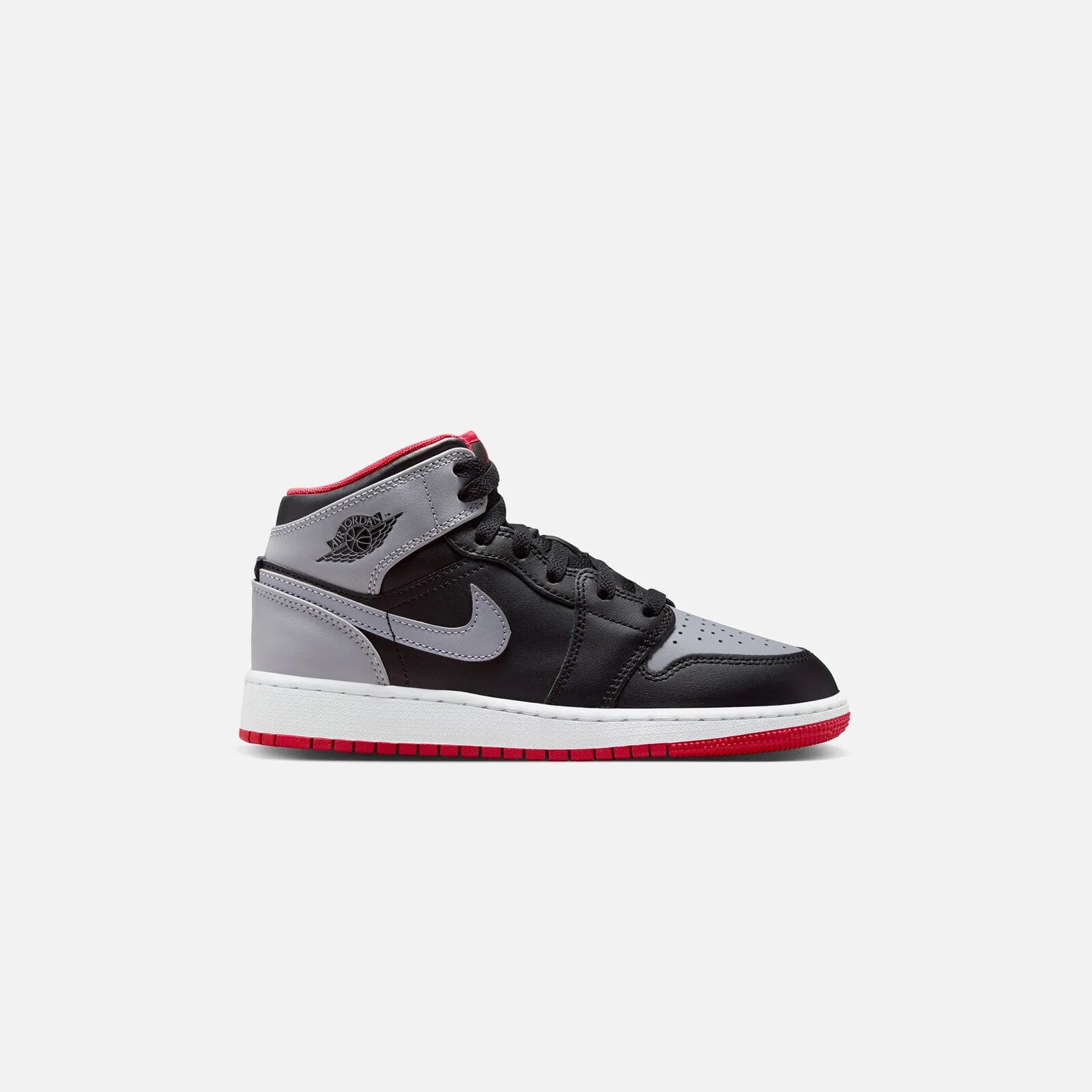 Jordan Grade School Air Jordan 1 Mid - Black / Cement Grey / Fire Red / White