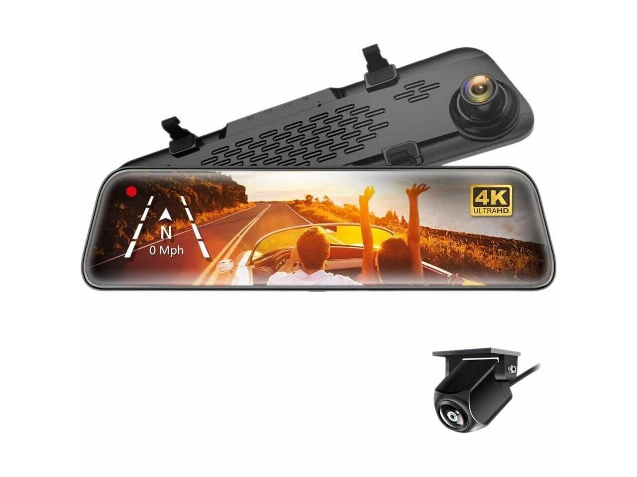 GekoGear Orbit D400 4K Rearview Mirror Dash Cam with 1080P Backup Cam OrbitD400