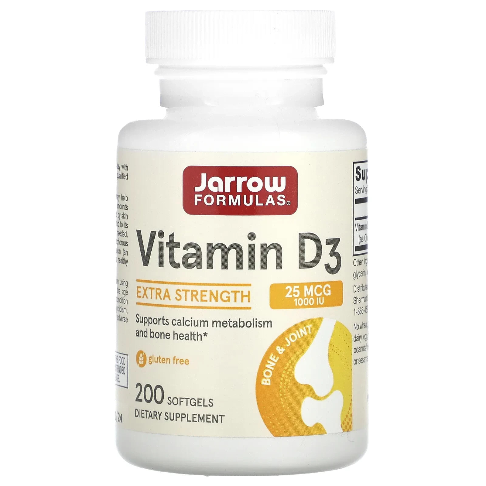 Vitamin D3, Ultra Strength, 62.5 mcg (2,500 IU), 100 Softgels